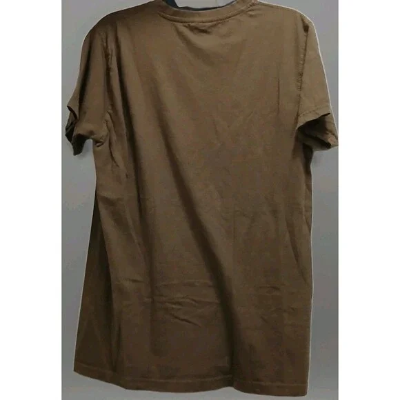 Israeli Army Graphic Tee IDF Shirt Medium Brown Gold Crest Tactical Style - Picture 3 of 5